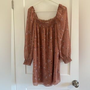 Aritzia Wilfred Alana floral babydoll mini dress, size medium